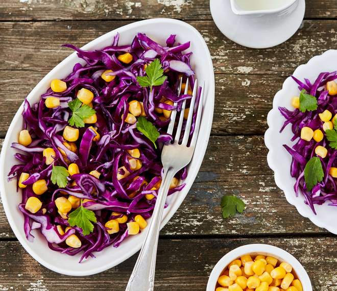 Red Cabbage and corn Salad