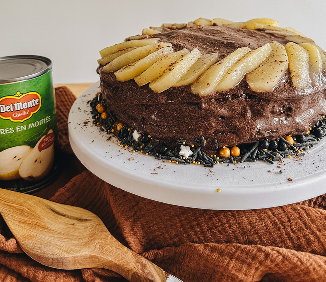 Triple chocolate and pear cake – inspired by the Matilda movie