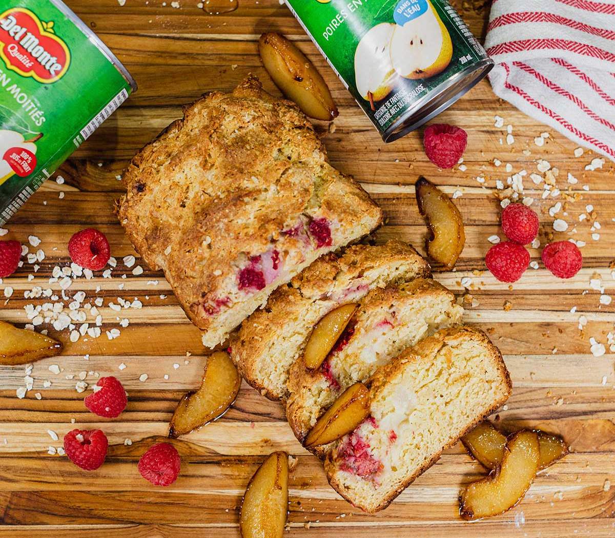 Pear and raspberry bread
