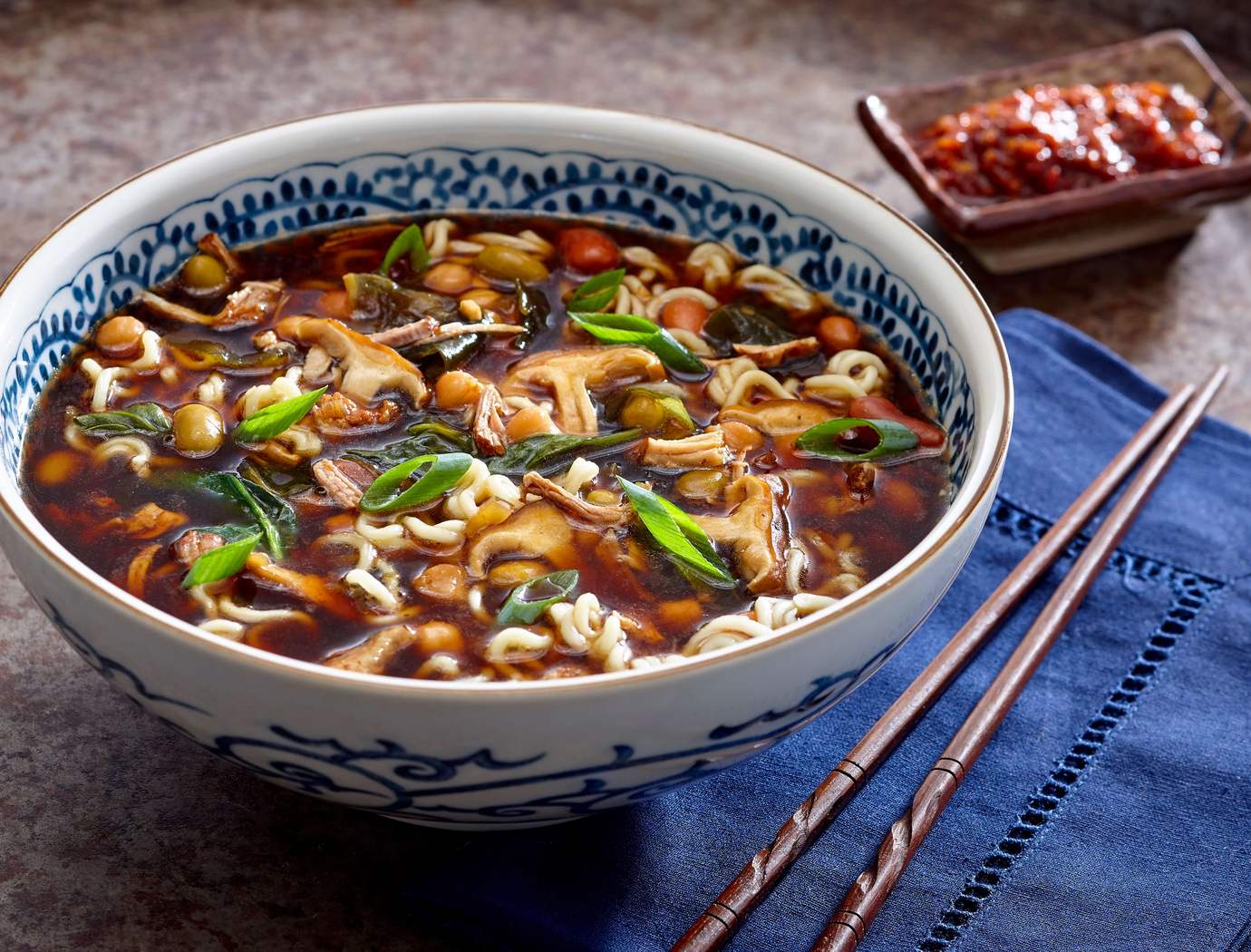 Mushroom ramen soup