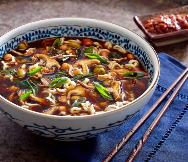 Mushroom ramen soup