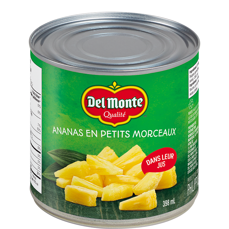 Ananas en petits morceaux dans leur jus