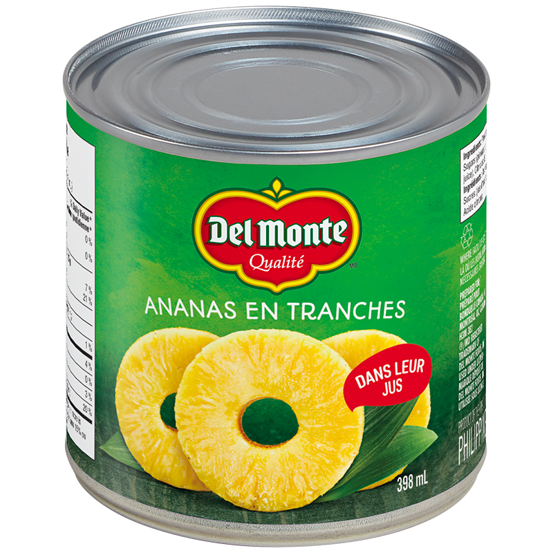 Ananas en tranches dans leur jus