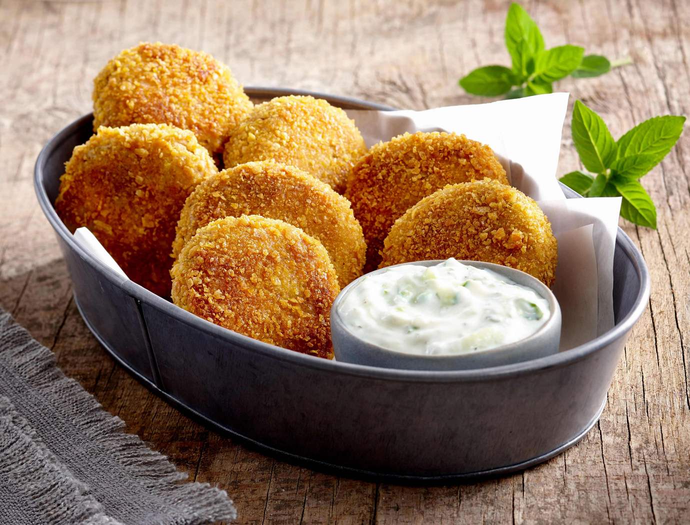 Honey mustard chickpea croquettes