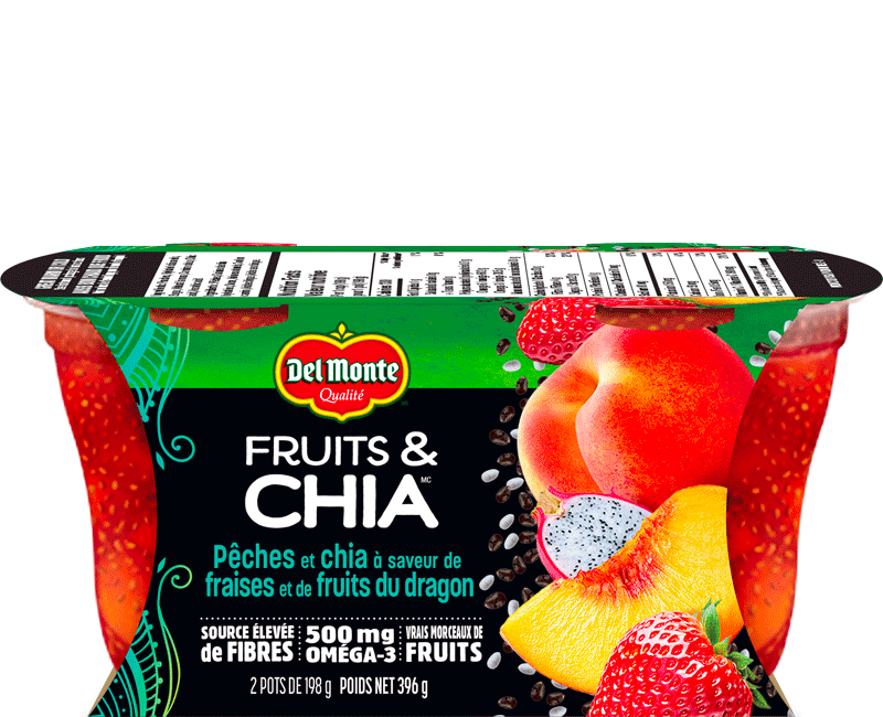 Fruits & Chia - Pêches et Chia à saveur de Fraises et de Fruits du dragon