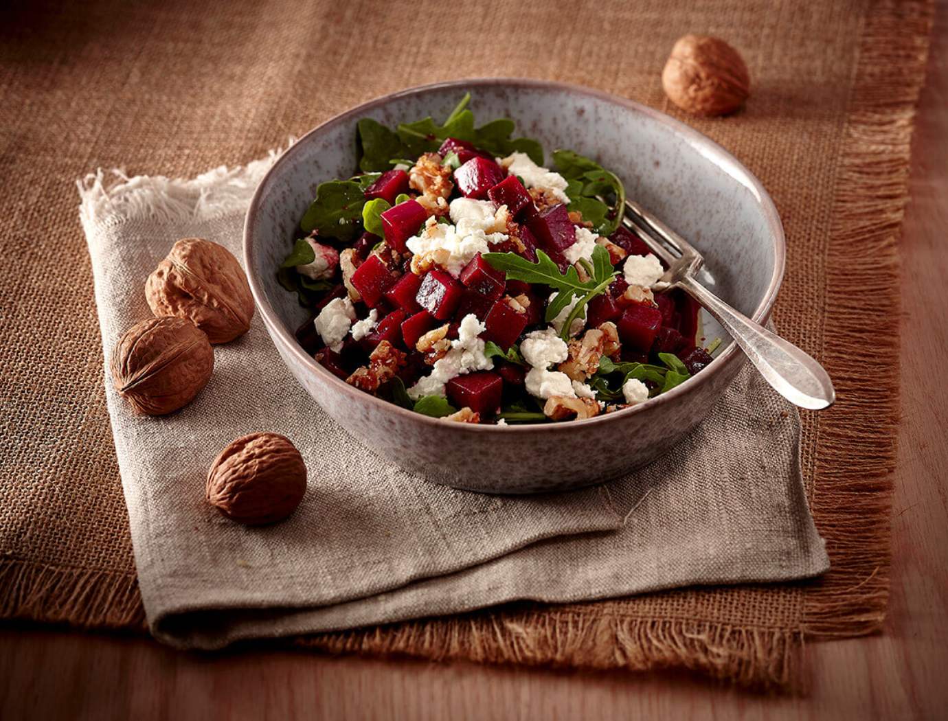 Beet and goat cheese salad