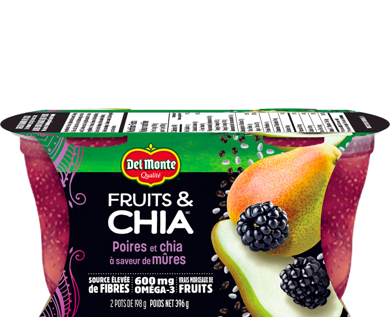 Fruits & Chia - Poires et Chia à saveur de Mûres