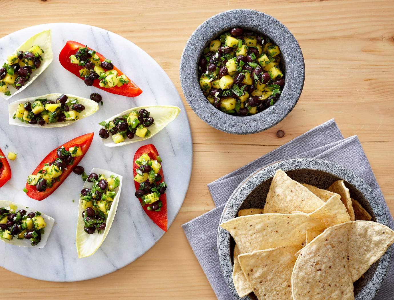 Mango legume chimichurri salsa