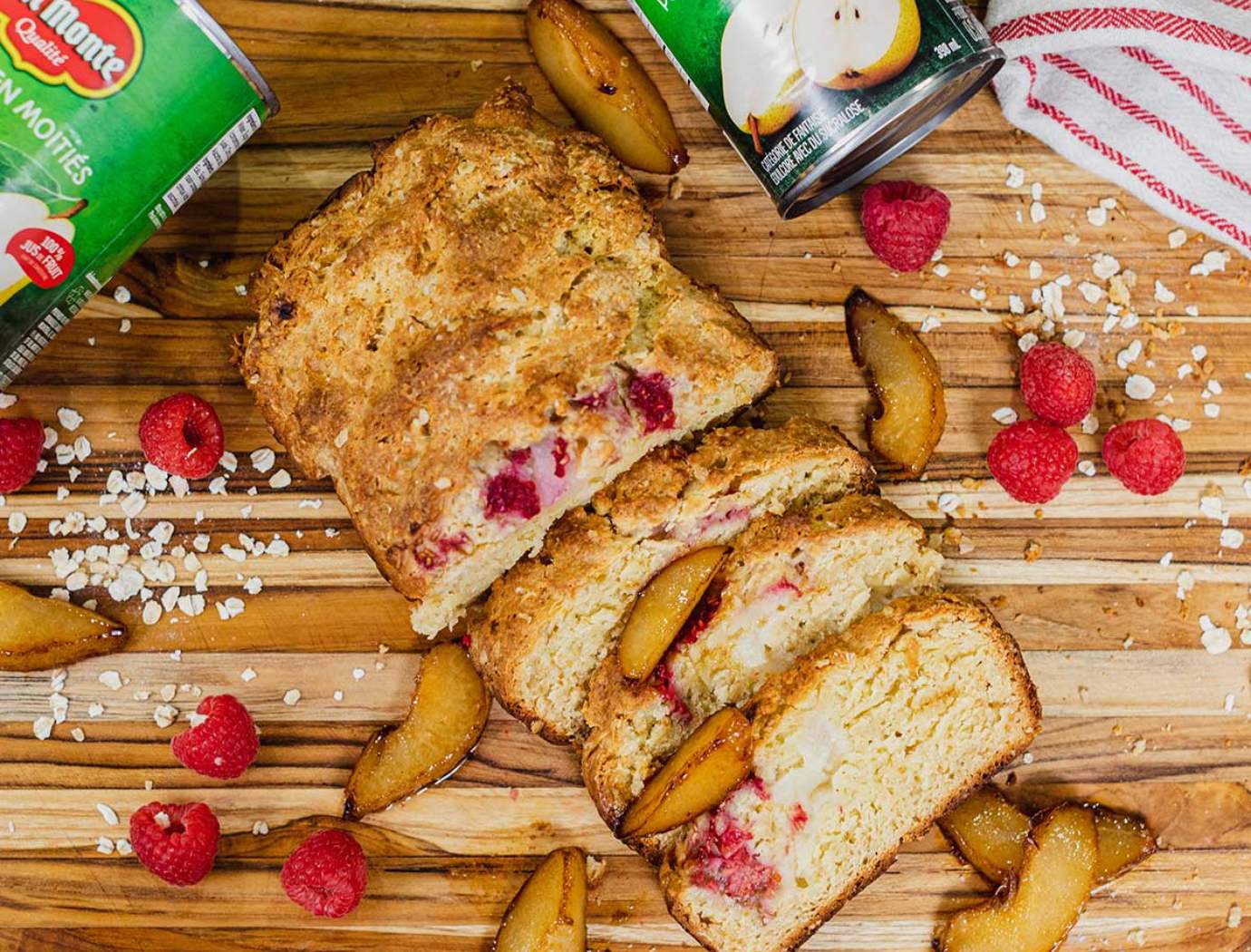 Pear and raspberry bread