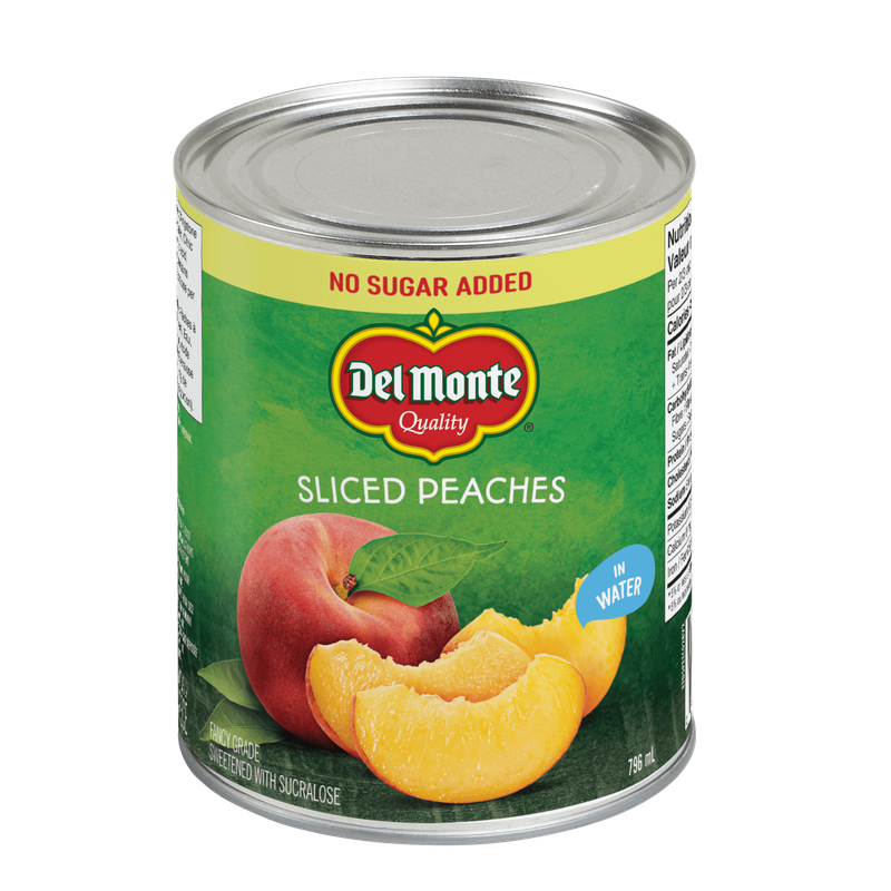 Sliced peaches packed in water no sugar added