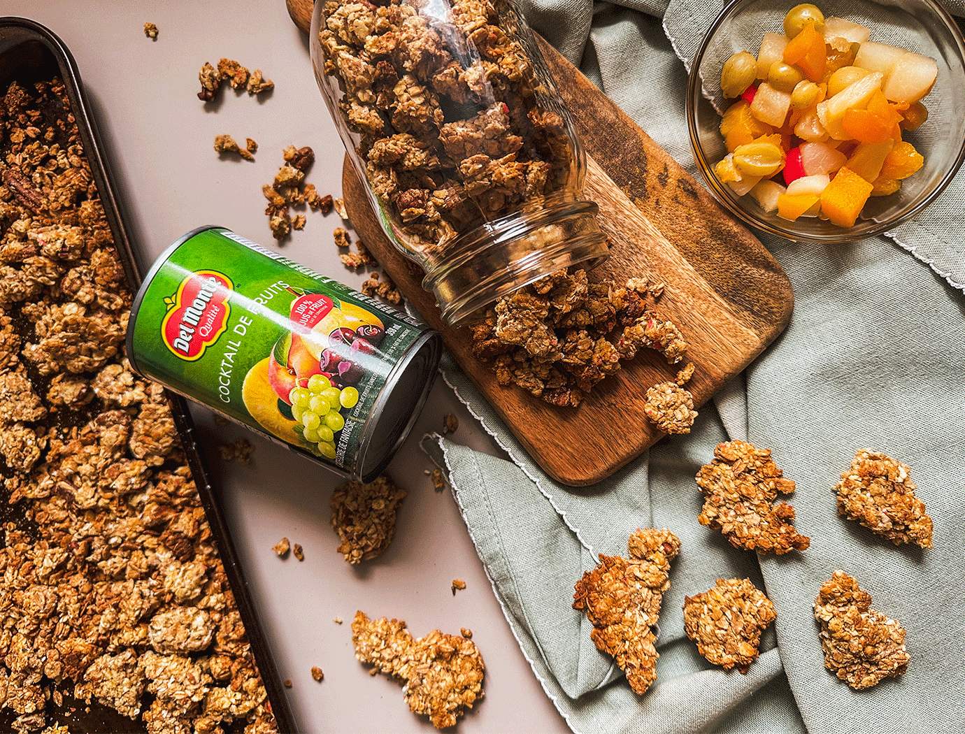 Bouchées de granola protéinées aux fruits