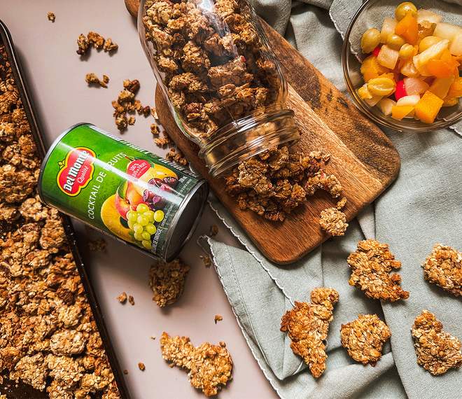 Bouchées de granola protéinées aux fruits