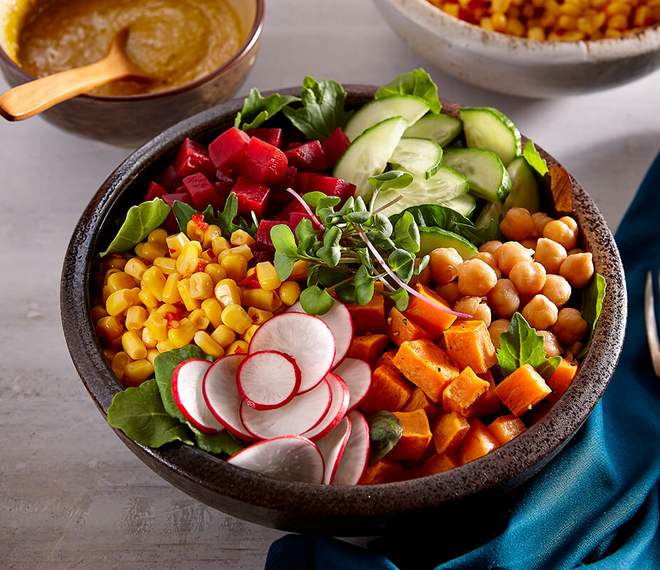 Sweet potato and corn bowl