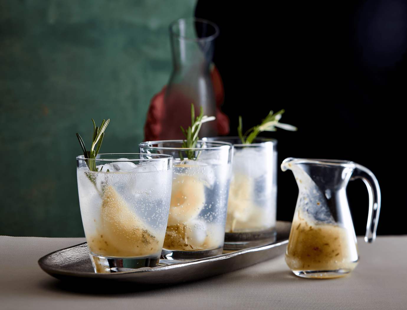 Rosemary pear gin and tonic