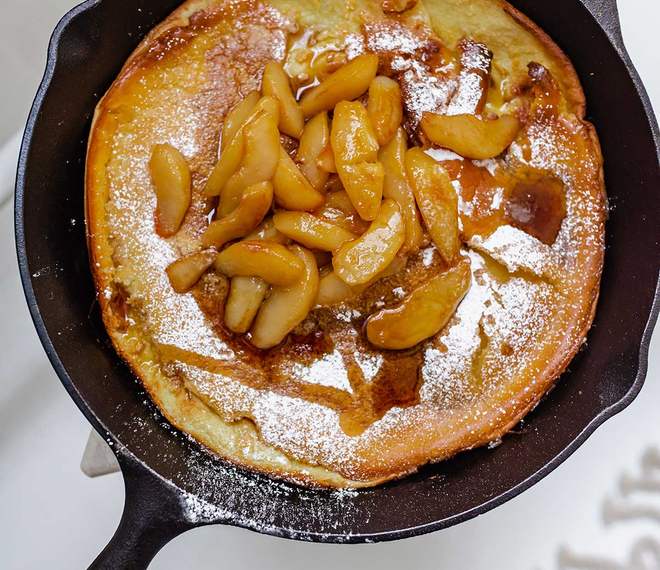 Dutch Baby with caramelized pears