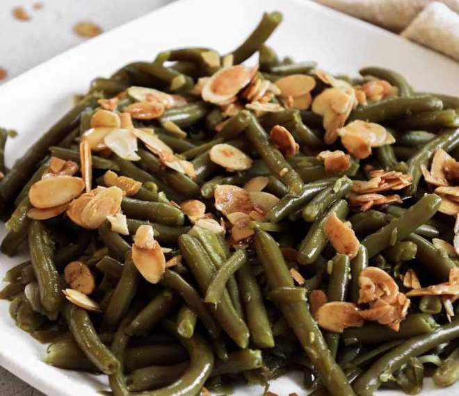 Haricots verts aux amandes effilochées