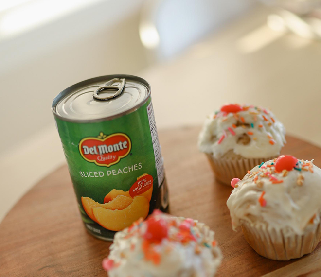 Peach-filled cupcakes - inspired by Peach from The Super Mario Bros. Movie