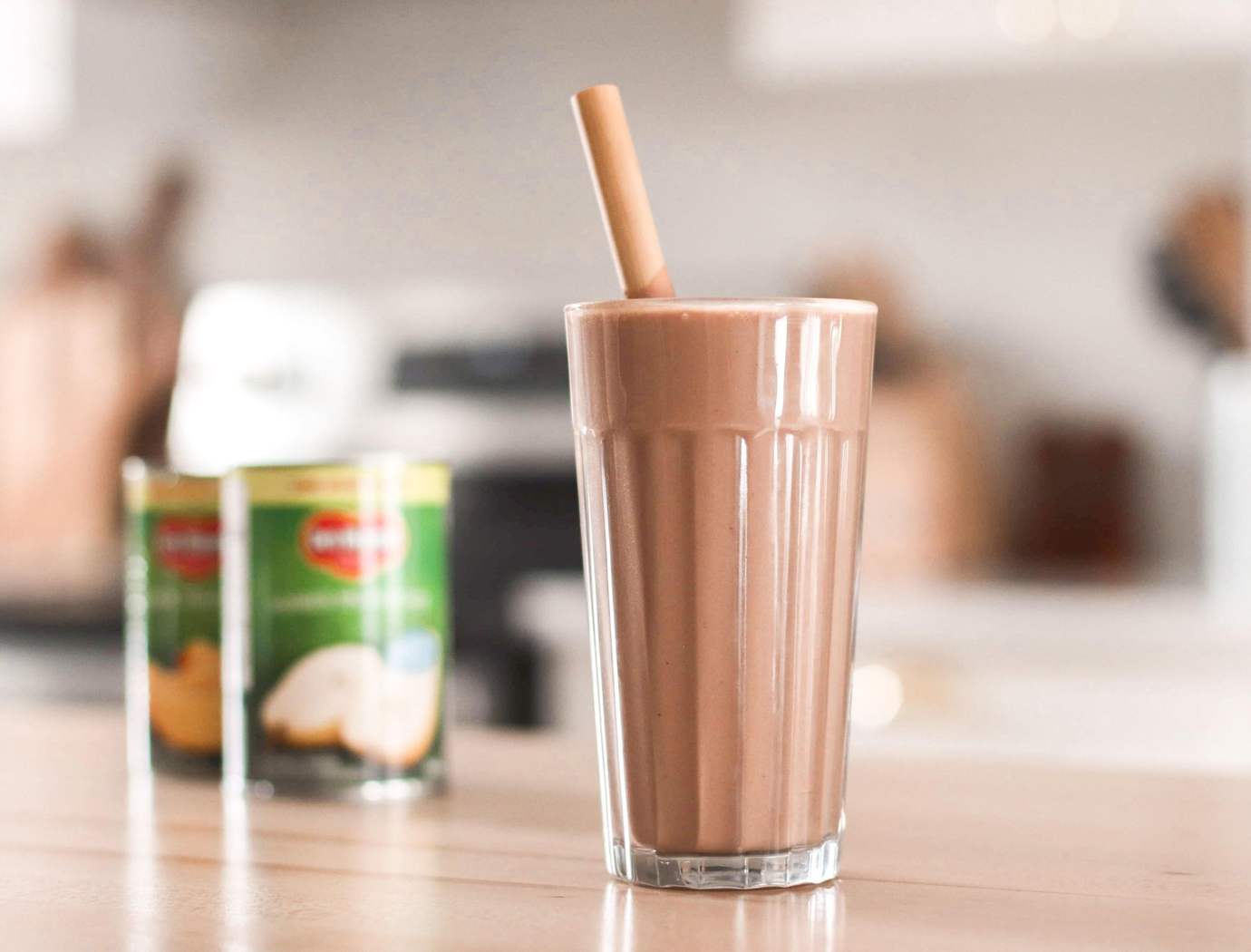 Smoothie protéiné à la poire & au chocolat