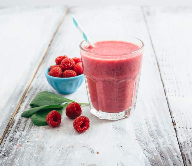 Frappé aux poires et aux framboises